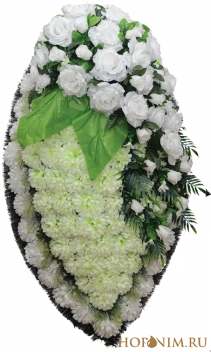 Венок элитный 110-4 С белыми розами